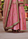 Pure Raw Silk Pink Gharara Set with Pure Organza Dupatta