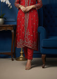 Red Pure Organza Suit with Dabka Zardozi Work & Dupatta – Wedding Wear
