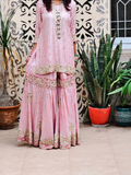 Blush Pink Embroidered Gharara Dress