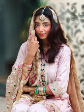 Blush Pink Embroidered Gharara Dress
