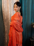 Burnt Orange Embroidered Sharara Plazo Set