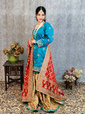 Royal Blue & Gold Bridal Gharara Dress – Gharara Dress for Wedding