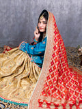 Royal Blue & Gold Bridal Gharara Dress – Gharara Dress for Wedding