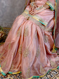 Peach & Gold Handcrafted Gharara Set – A Graceful Ethnic Ensemble