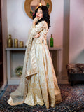 Ivory & Gold Handcrafted Lehenga Kurti Set – A Timeless Royal Look