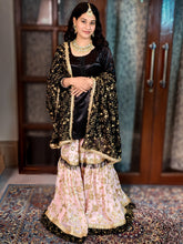Black & Pink Handcrafted Gharara Set – A Timeless Regal Look
