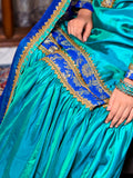 Royal Blue & Green Handcrafted Gharara Set – A Timeless Ethnic Ensemble