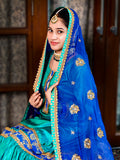 Royal Blue & Green Handcrafted Gharara Set – A Timeless Ethnic Ensemble