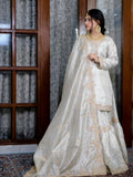 Ivory White Farshi Gharara in Tissue Fabric