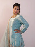 Powder Blue Gharara Dress – A Blend of Heritage & Grace