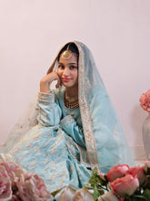 Powder Blue Gharara Dress – A Blend of Heritage & Grace