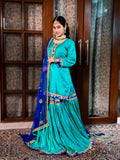 Royal Blue & Green Handcrafted Gharara Set – A Timeless Ethnic Ensemble