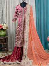 Maroon Farshi Gharara Set with Heavy Dabka Zardozi & Buti Work | Designer Bridal Ensemble