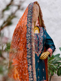 Teal Pure Silk Gharara Set with Hand Zardozi Work