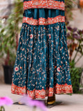 Teal Pure Silk Gharara Set with Hand Zardozi Work