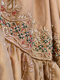 Golden Tissue Lucknowi Gharara Set with Hand Dabka Zardozi Work