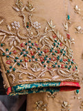 Golden Tissue Lucknowi Gharara Set with Hand Dabka Zardozi Work