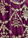 Royal Plum Party Wear Gharara Set with Tissue Fabric & Hand Zardozi Work