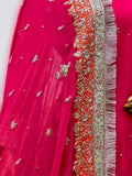 Lakhnavi Bridal Gharara in Pure Silk with Dabka Zardozi