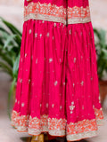 Lakhnavi Bridal Gharara in Pure Silk with Dabka Zardozi