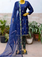 Upada Silk Suit Kameez with Banarsi Brocade Pants Set