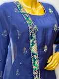 Upada Silk Suit Kameez with Banarsi Brocade Pants Set