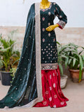 Lakhnawi Gharara Dola Silk with Dabka Zardozi Work