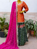 Lakhnawi Gharara Silk with Dabka Zardozi Work Set