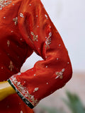 Lakhnawi Gharara Silk with Dabka Zardozi Work Set