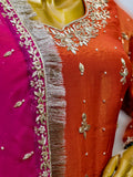 Lakhnawi Gharara Silk with Dabka Zardozi Work Set