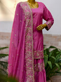Lakhnawi Gharara Art Silk Dabka Zardozi Party Wear