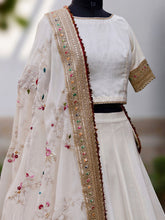 Cotton Silk Lehenga with Organza Dupatta Work Set