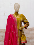 Chatapati Gharara for Mehendi – Upada Silk Designer Set