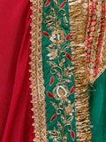 Emerald Green Pure Silk Peplum Sharara Set for Women