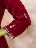 Crimson Dabka Zardozi Crap Silk Suit Set