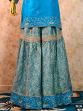 Lakhnavi Gharara Set in Pure Silk with Chiffon Dupatta
