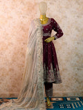Anarkali Gown in Pure Silk with Dabka Zardozi Work