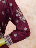 Anarkali Gown in Pure Silk with Dabka Zardozi Work