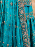 Lakhnavi Gharara in Pure Silk with Dabka Zardozi Work
