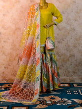Multicolour Chatapati Gharara in Badla Chanderi Fabric
