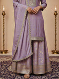 Lavender Pure Silk Sharara Set for Festive Celebrations