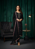 Black Pure Organza Suit with Dabka Zardozi & Resham Zari Embroidery – Luxury Festive Wear
