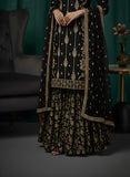 Black Pure Silk Gharara Suit with Zardozi & Sequined Dupatta