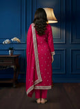 Magenta Pure Organza Suit with Zardozi & Mirror Work – Festive Elegance