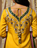 Mustard Yellow Gharara Set with Dabka, Zardozi & Gota Work | Pure Chinon Dupatta – Perfect for Haldi