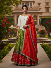 Viscose Tissue Lehenga Set with Sequins, Pearl, Katdana & Dori Work | Designer Wedding Lehenga