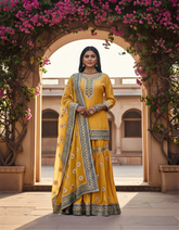Yellow Gharara Set – Radiant Elegance in Pure Silk & Chiffon