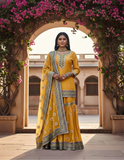 Yellow Gharara Set – Radiant Elegance in Pure Silk & Chiffon
