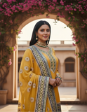 Yellow Gharara Set – Radiant Elegance in Pure Silk & Chiffon