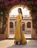Yellow Gharara Set – Radiant Elegance in Pure Silk & Chiffon